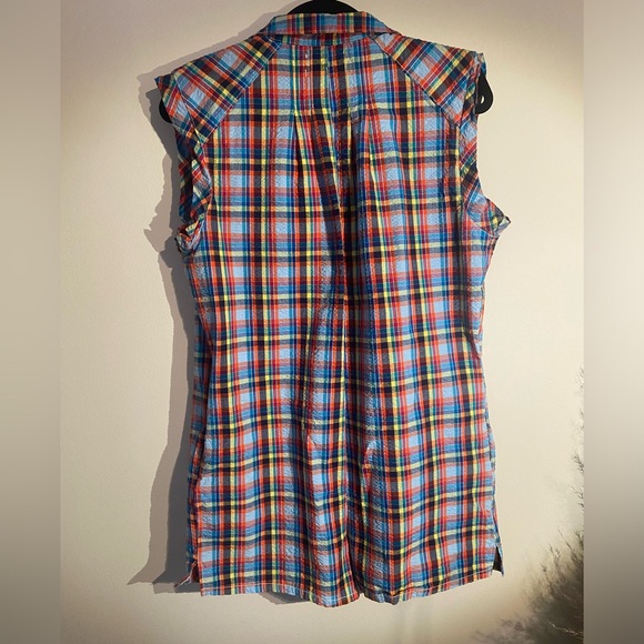 UO Zoey Check Short Sleeve Playsuit PTP 19” - Picture 4 of 7